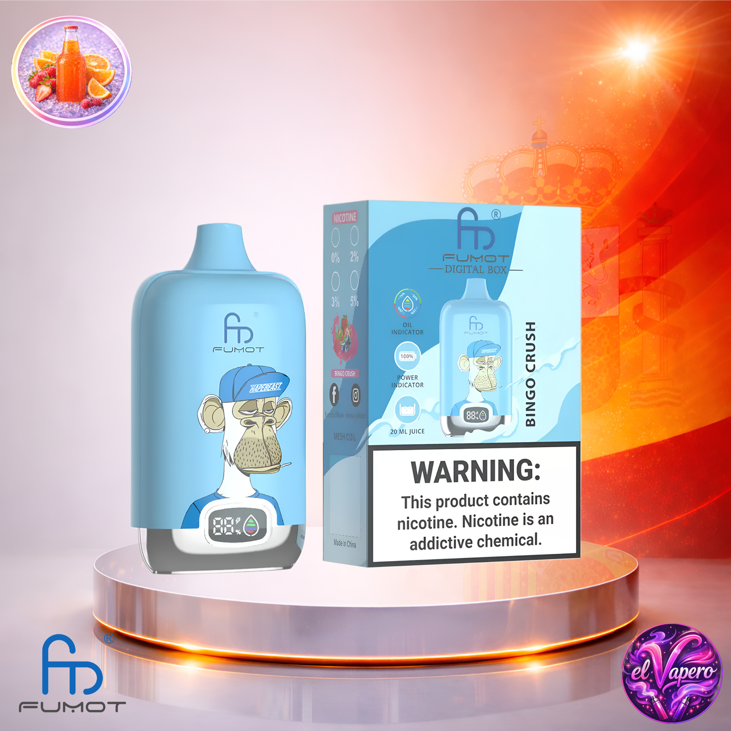 Vapers Desechables - Cigarrillo electrónico - España - Fumot - DigitalBox - 12K - Bingo Crush 12000 Caladas - El mejor precio