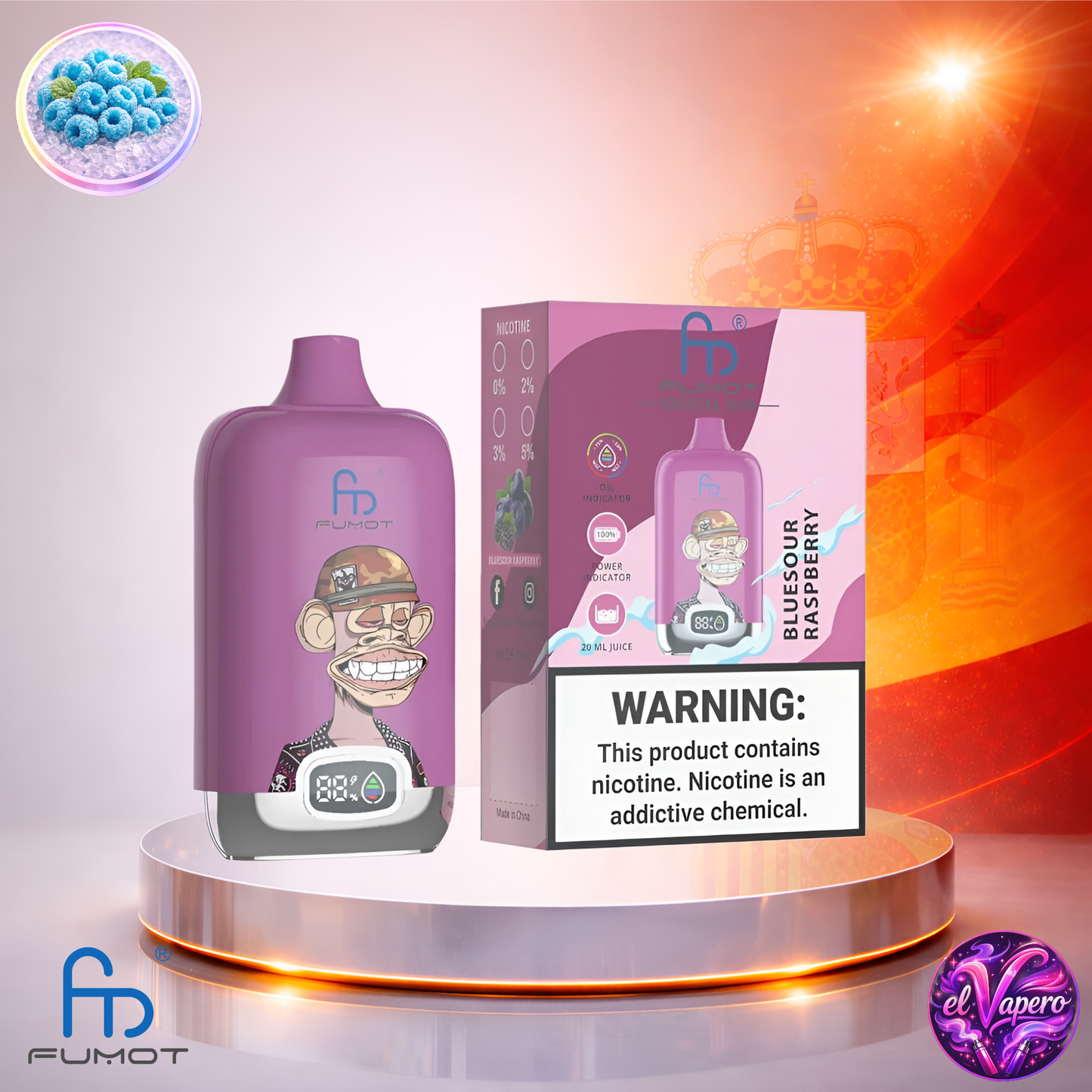 Vapers Desechables - Cigarrillo electrónico - España - Fumot - DigitalBox - 12K - Blue Sour Raspberry 12000 Caladas - El mejor precio