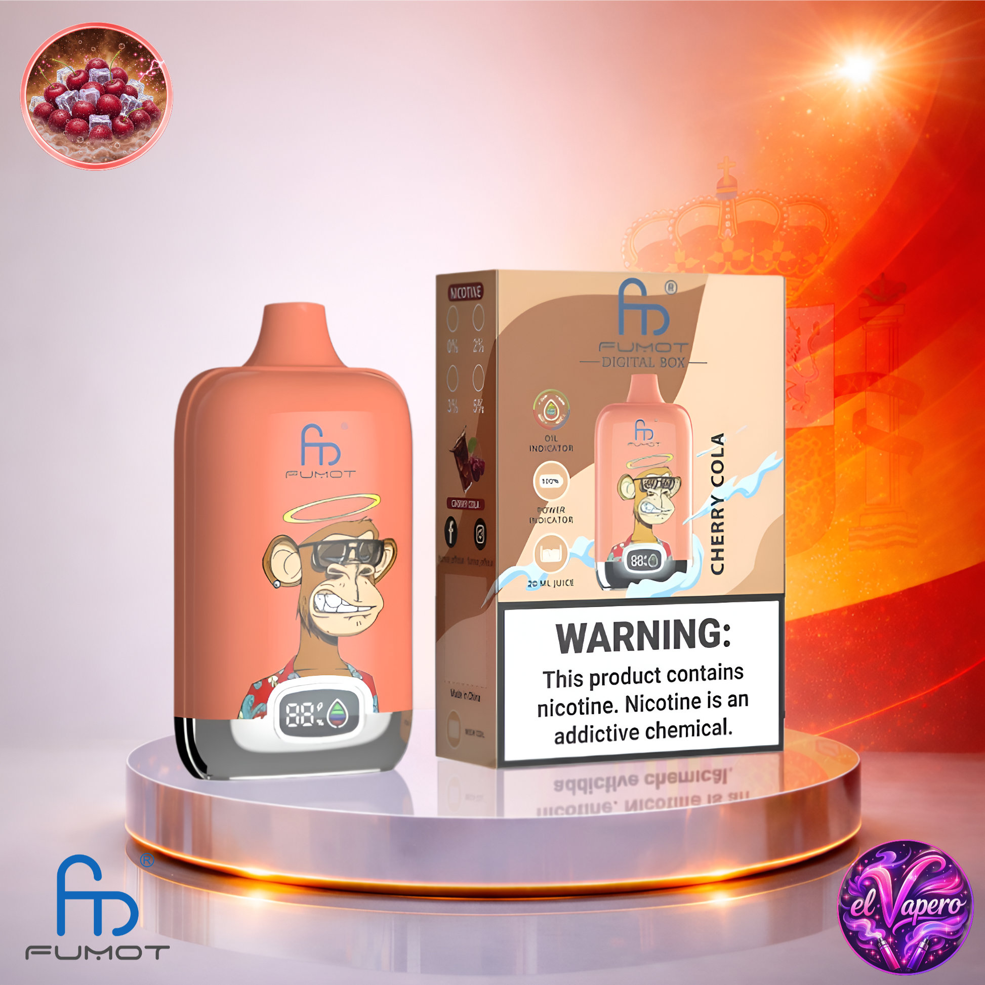 Vapers Desechables - Cigarrillo electrónico - España - Fumot - DigitalBox - 12K - Cherry Cola 12000 Caladas - El mejor precio