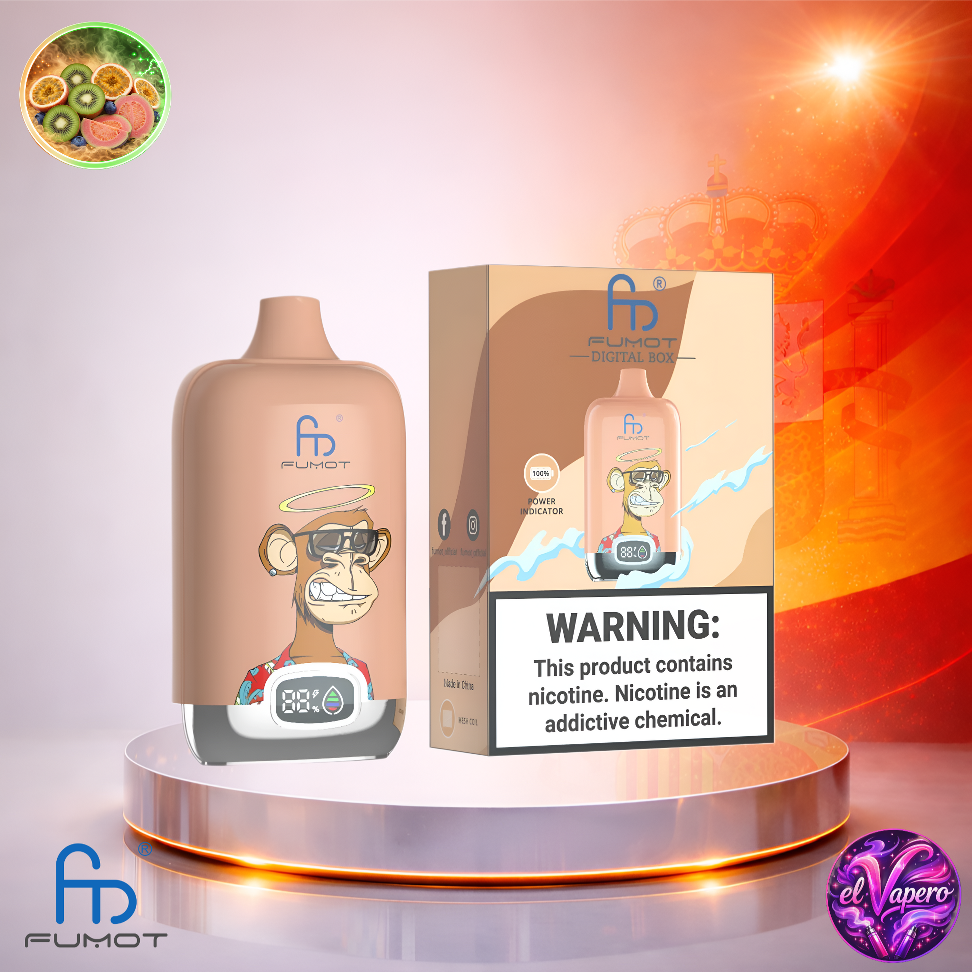 Vapers Desechables - Cigarrillo electrónico - España - Fumot - DigitalBox - 12K - Kiwi Passion Fruit Guava 12000 Caladas - El mejor precio