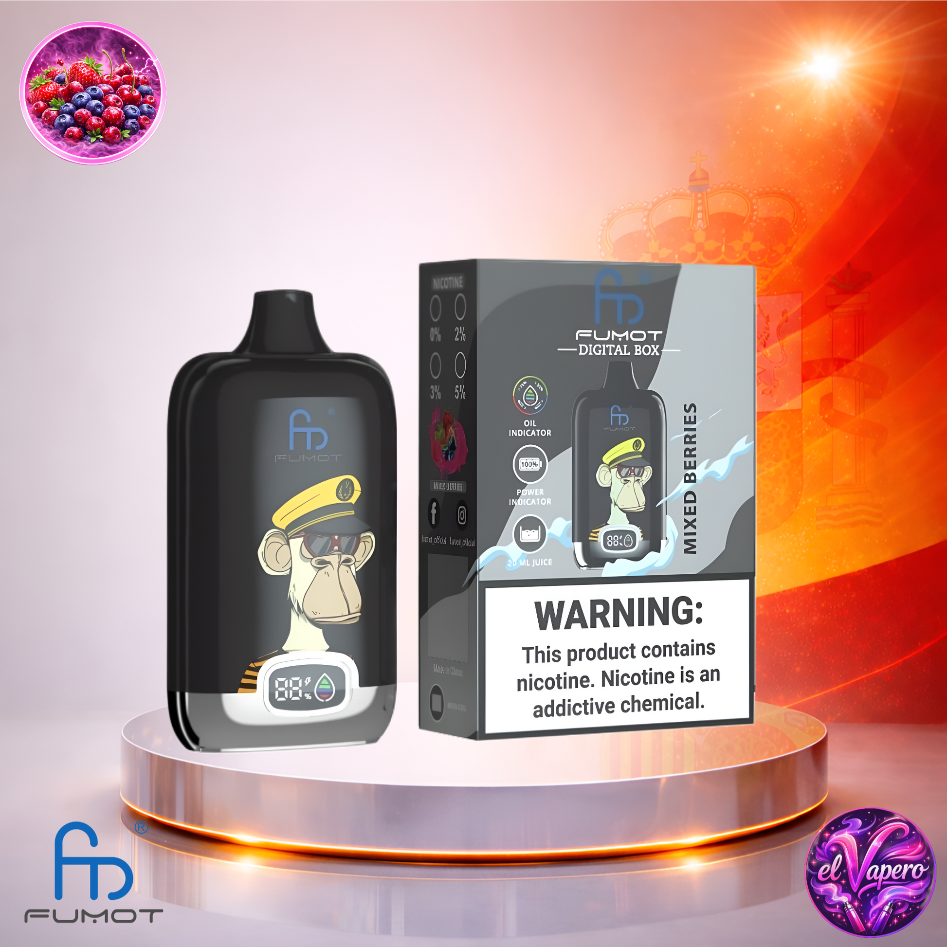 Vapers Desechables - Cigarrillo electrónico - España - Fumot - DigitalBox - 12K - Mixed Berries 12000 Caladas - El mejor precio