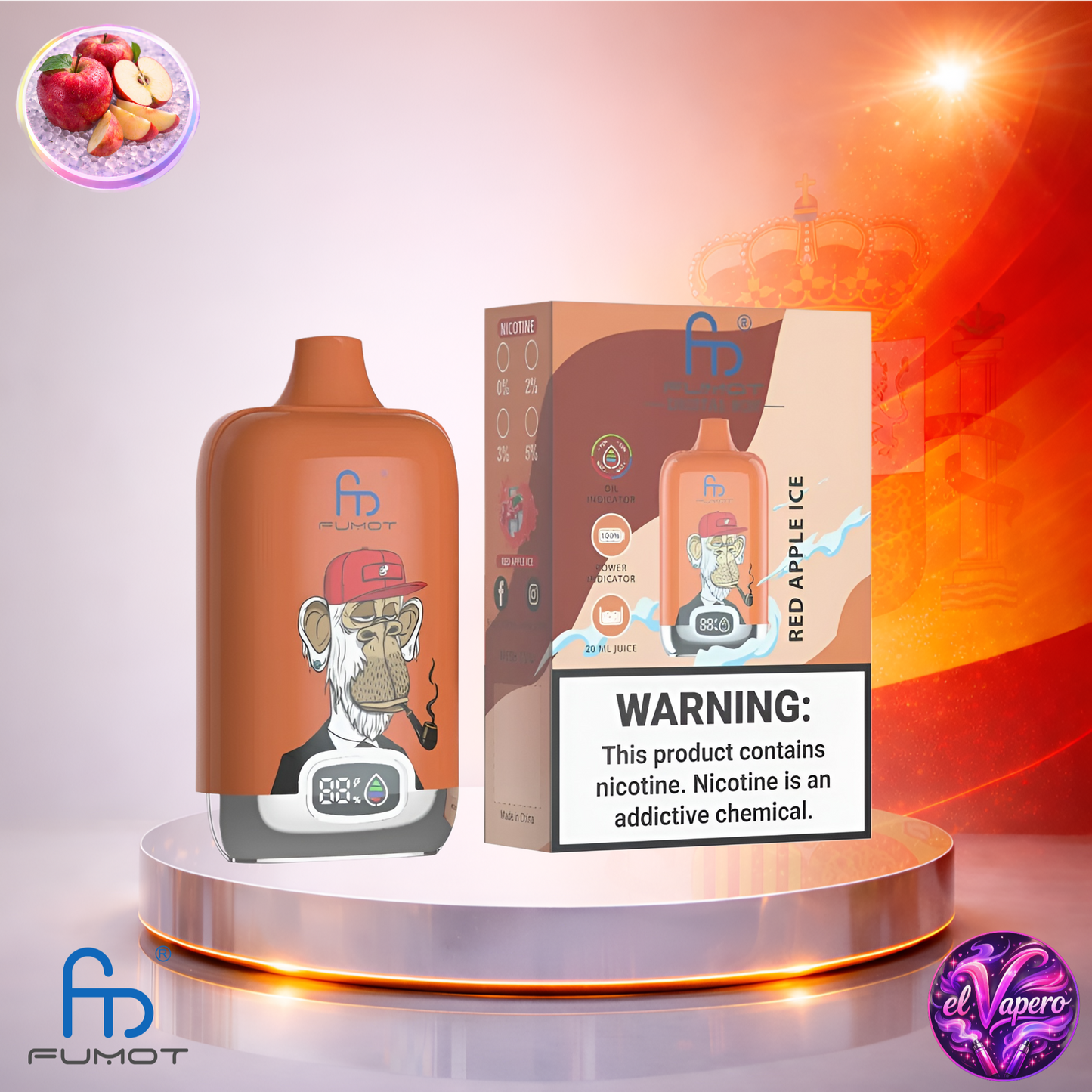 Vapers Desechables - Cigarrillo electrónico - España - Fumot - DigitalBox - 12K - Red Apple Ice 12000 Caladas - Los más baratos