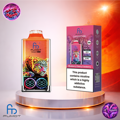 Vapers Desechables - Cigarrillo electrónico - España - Fumot - Leopard - 40K - Blueberry Cherry Cranberry 40000 Caladas - El mejor precio