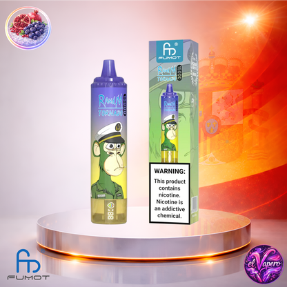 Vapers Desechables - Cigarrillo electrónico - España - Fumot - RandM Tornado - 15K - Blueberry Pomegrante 15000 Caladas - El mejor precio
