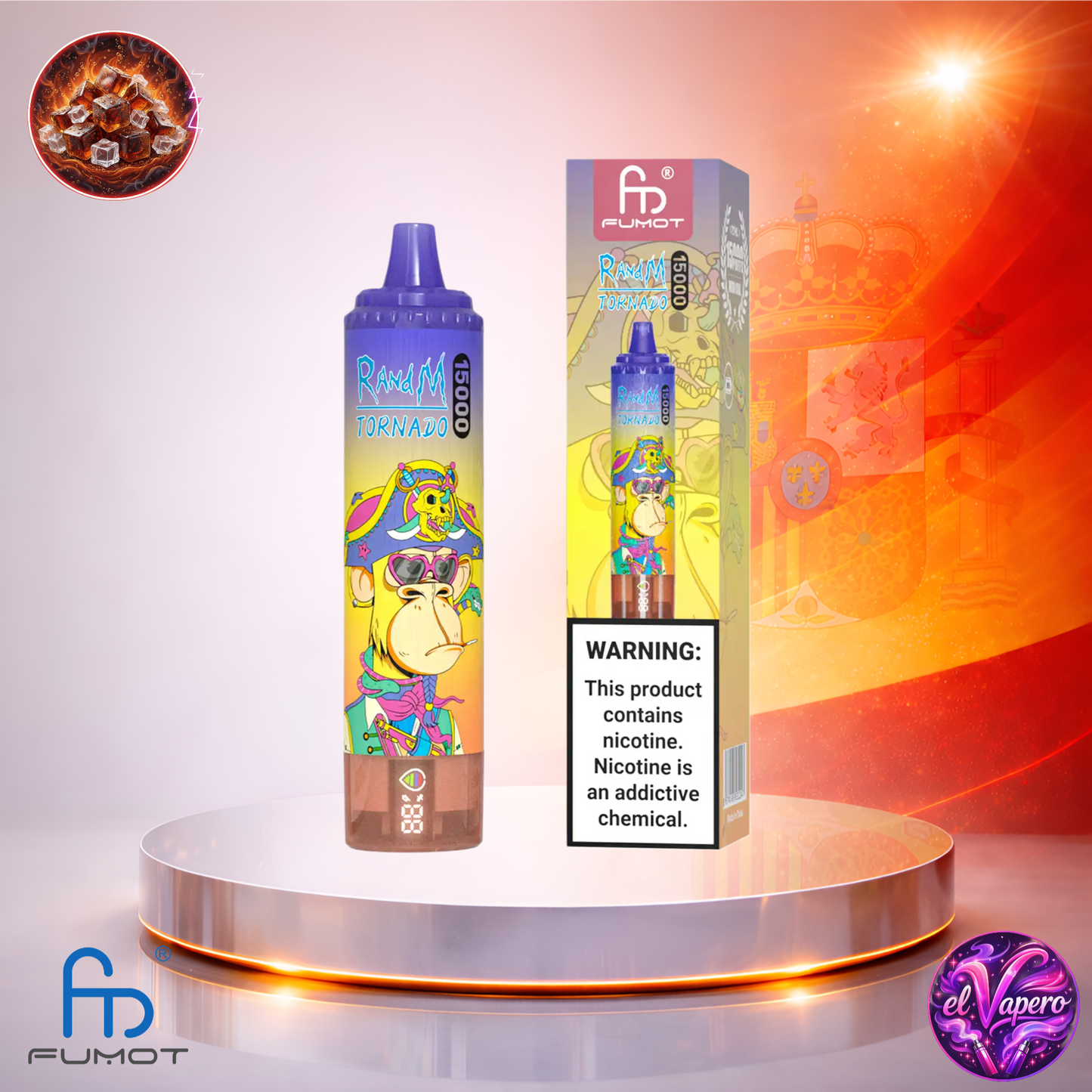Vapers Desechables - Cigarrillo electrónico - España - Fumot - RandM Tornado - 15K - Cola Ice 15000 Caladas - Más baratos