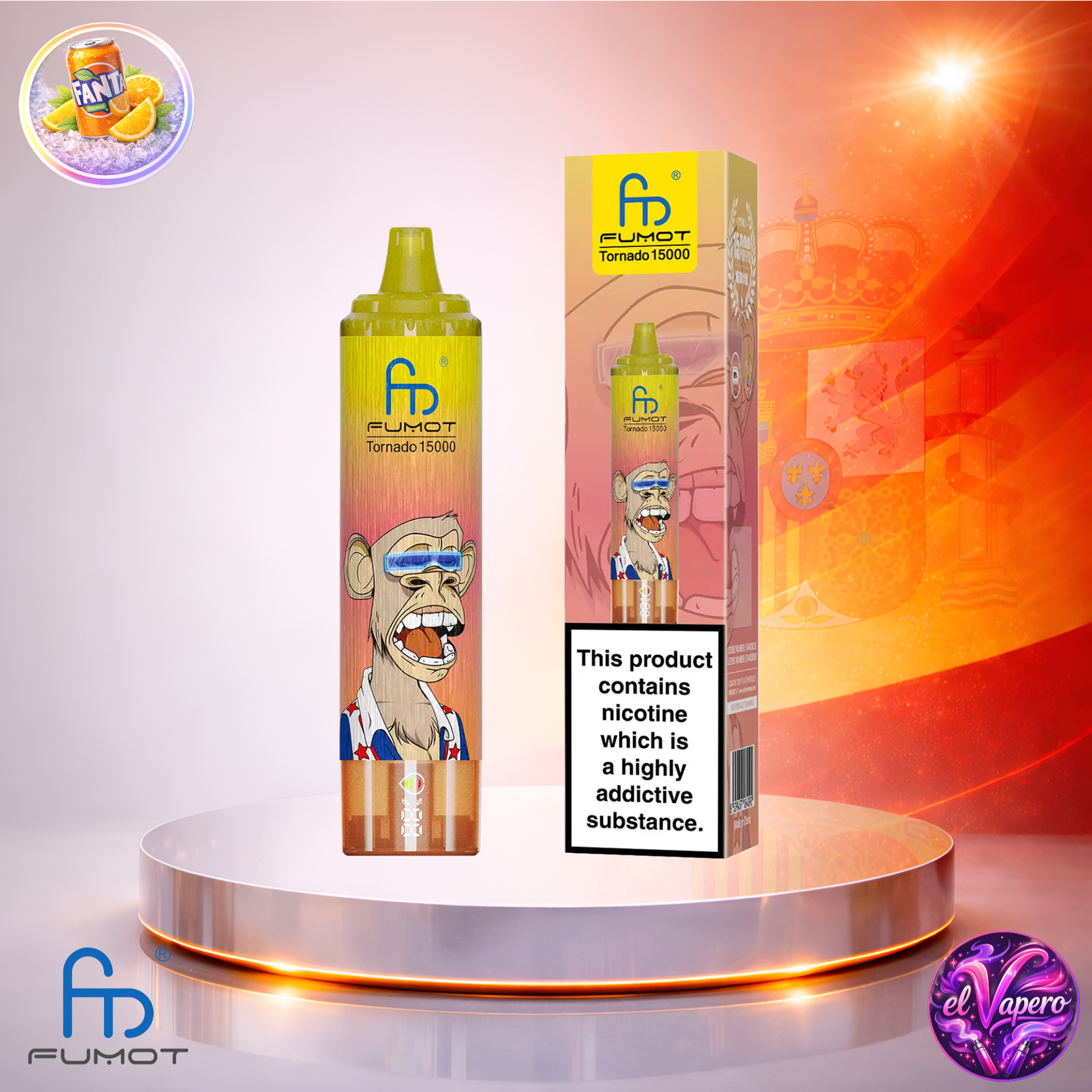 Vapers Desechables - Cigarrillo electrónico - España - Fumot - RandM Tornado - 15K - Fanta 15000 Caladas - El mejor precio