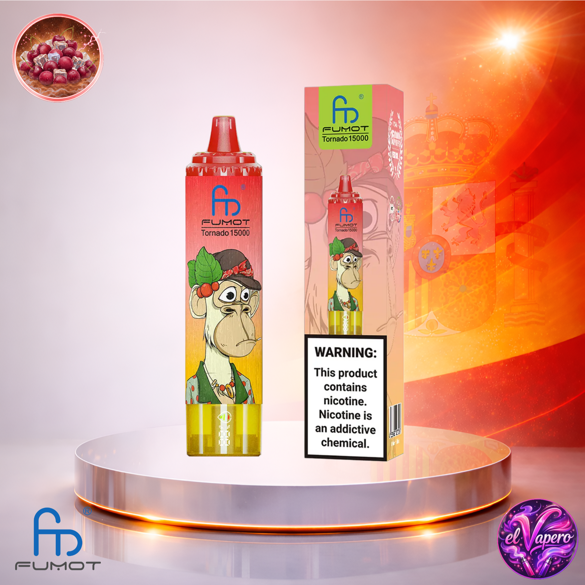 Vapers Desechables - Cigarrillo electrónico - España - Fumot - RandM Tornado - 15K - Fizzy Cherry 15000 Caladas - El mejor precio