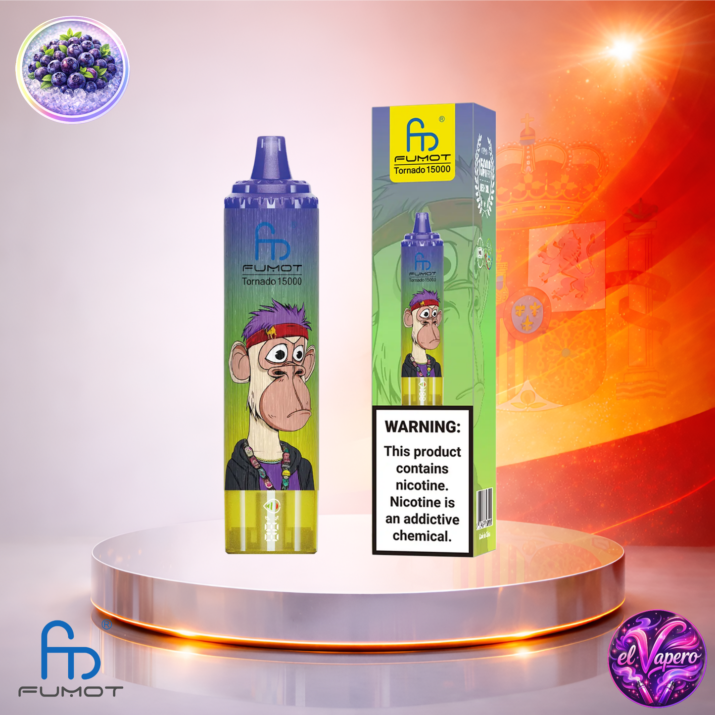 Vapers Desechables - Cigarrillo electrónico - España - Fumot - RandM Tornado - 15K - Huckle Berry 15000 Caladas - El mejor precio