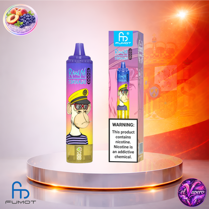 Vapers Desechables - Cigarrillo electrónico - España - Fumot - RandM Tornado - 15K - Peach Blueberry Candy 15000 Caladas - Más baratos