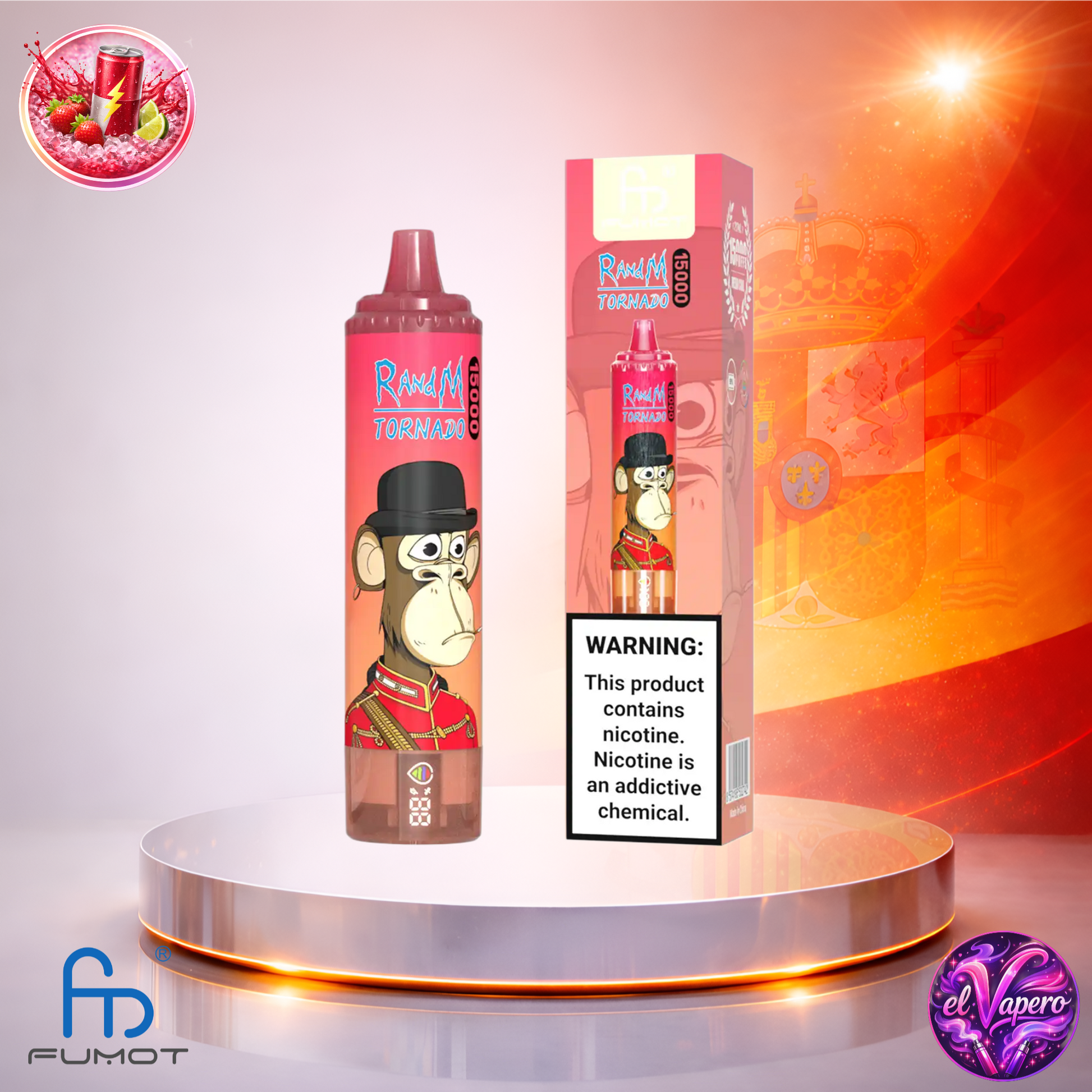 Vapers Desechables - Cigarrillo electrónico - España - Fumot - RandM Tornado - 15K - Red Energy Ice 15000 Caladas - Los más baratos