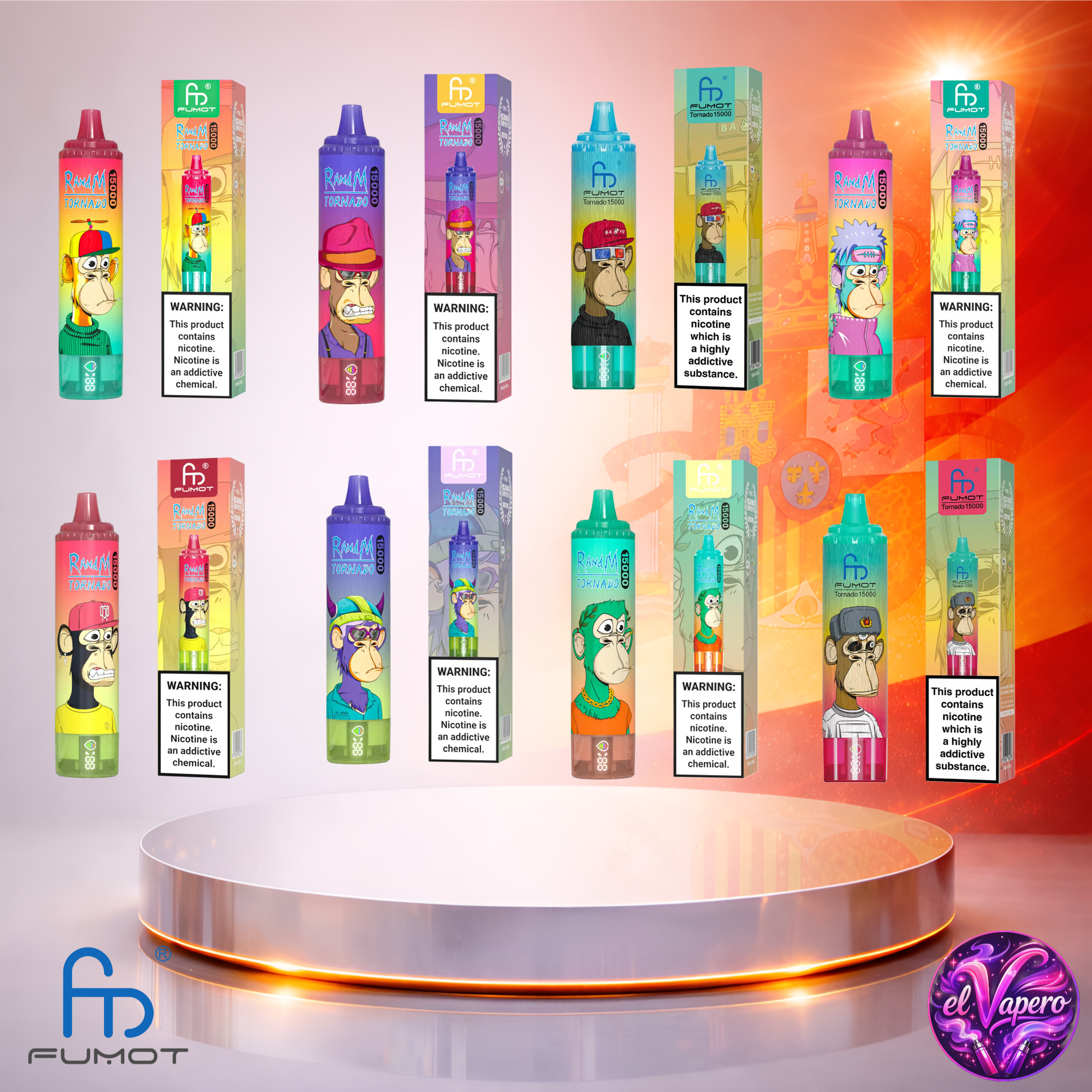 Vapers Desechables - Cigarrillo electrónico - España - Fumot - RandM Tornado - 15K - Sabores 15000 Caladas - Más baratos