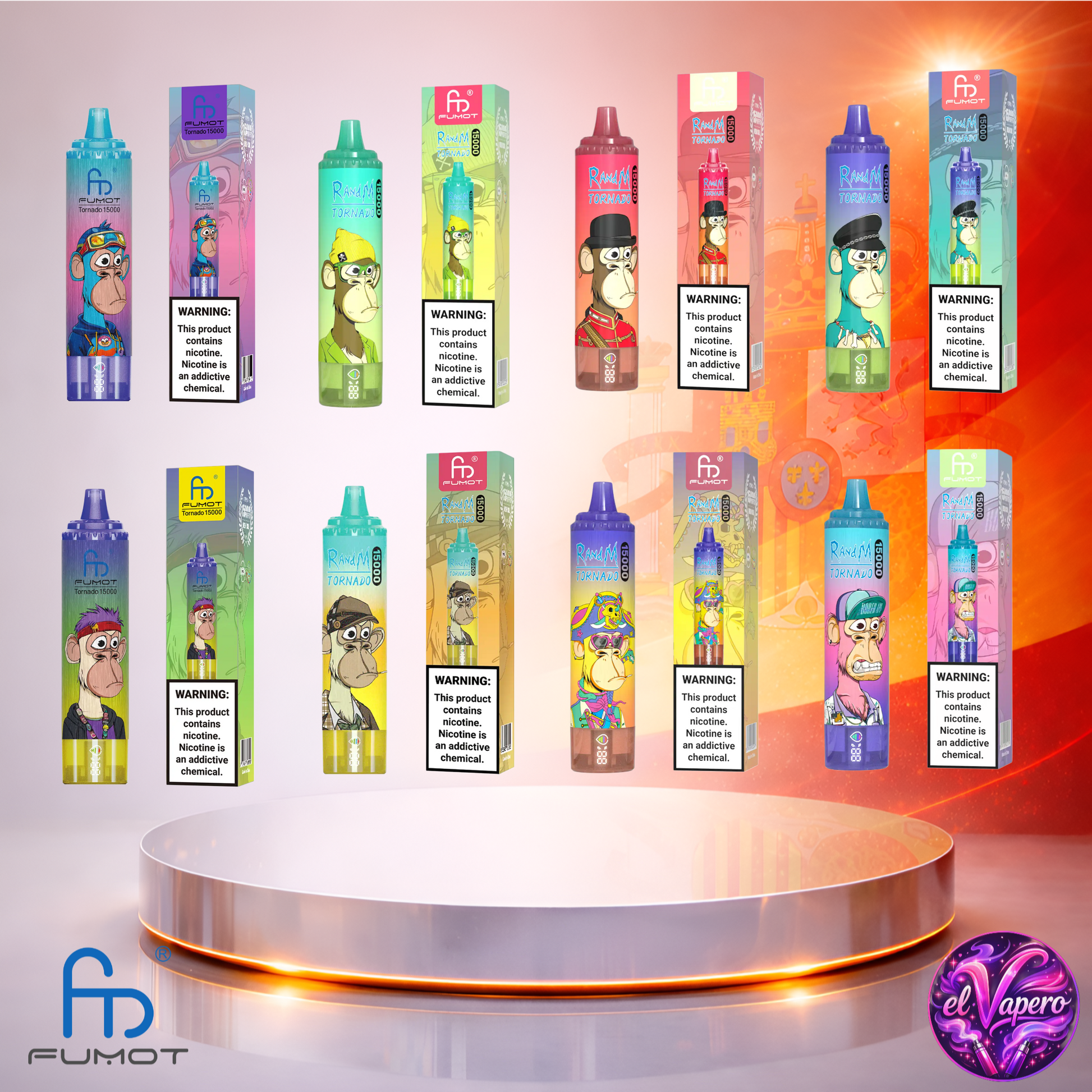 Vapers Desechables - Cigarrillo electrónico - España - Fumot - RandM Tornado - 15K - Sabores 4 15000 Caladas - El mejor precio