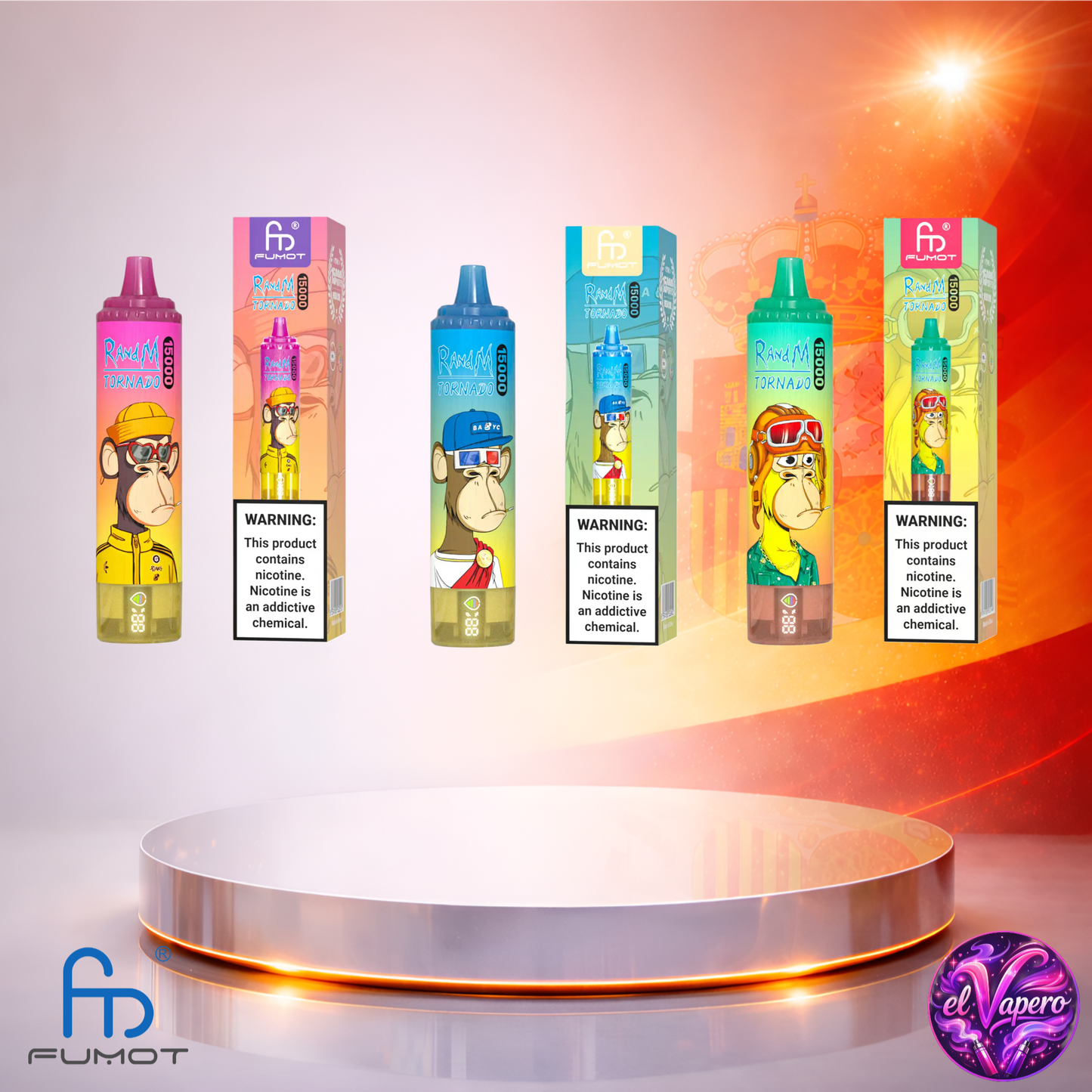 Vapers Desechables - Cigarrillo electrónico - España - Fumot - RandM Tornado - 15K - Sabores 8 15000 Caladas - Los más baratos