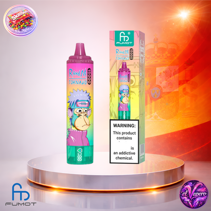 Vapers Desechables - Cigarrillo electrónico - España - Fumot - RandM Tornado - 15K - Skittles 15000 Caladas - Más baratos