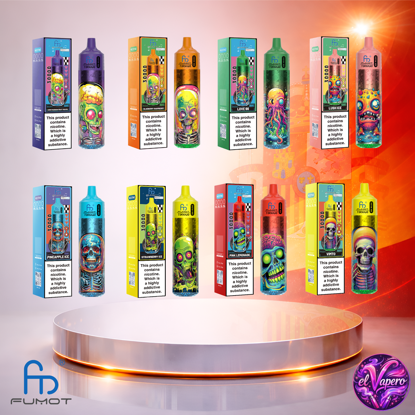 Vapers Desechables - Cigarrillo electrónico - España - Fumot - RandM - Tornado - 30K - Sabores 3 30000 Caladas - El mejor precio