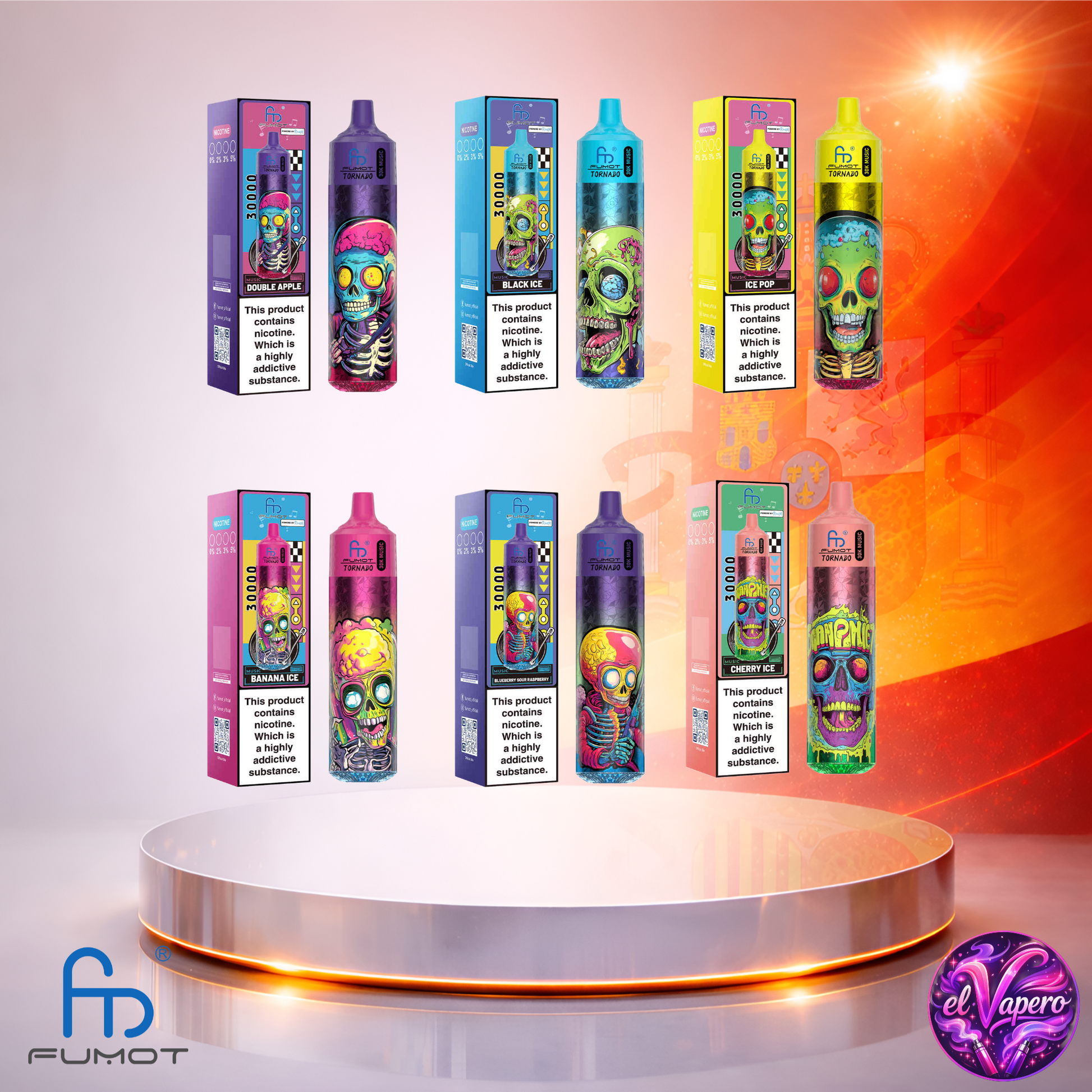 Vapers Desechables - Cigarrillo electrónico - España - Fumot - RandM - Tornado - 30K - Sabores 4 30000 Caladas - El mejor precio