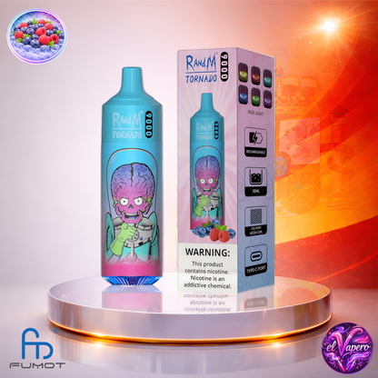 Vapers Desechables - Cigarrillo electrónico - España - Fumot - RandM Tornado - 9K - Blueberry Raspberry 9000 Caladas - Los más baratos