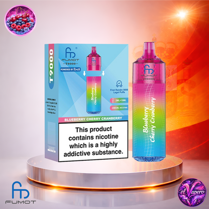 Vapers Desechables - Cigarrillo electrónico - España - Fumot - T9000 - 9K - Blueberry Chery Cranberry 9000 Caladas - El mejor precio