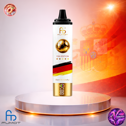 Vape desechable Fumot Tornado 15K Fan Edition España Peach Ice con hasta 15000 caladas y sabor a melocotón helado