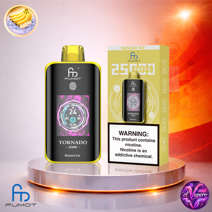 Vapers Desechables - Cigarrillo electrónico - España - Fumot - Tornado - 25K - Banana Ice 25000 Caladas - El mejor precio