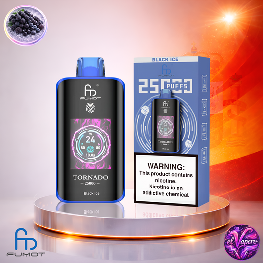 Vapers Desechables - Cigarrillo electrónico - España - Fumot - Tornado - 25K - Black Ice 25000 Caladas - El mejor precio