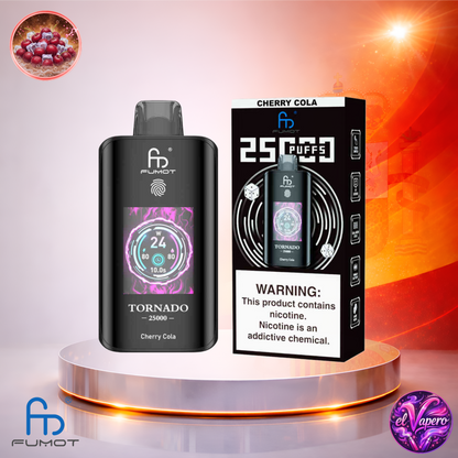 Vapers Desechables - Cigarrillo electrónico - España - Fumot - Tornado - 25K - Cherry Cola 25000 Caladas - Más baratos