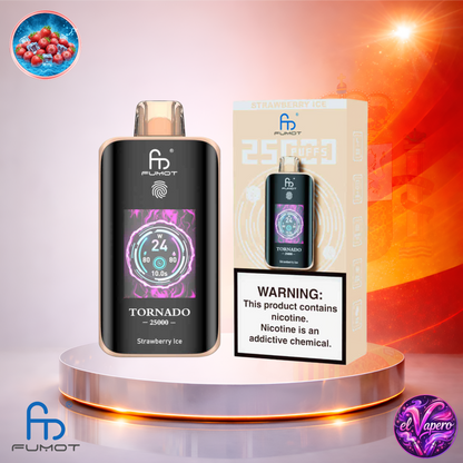 Vapers Desechables - Cigarrillo electrónico - España - Fumot - Tornado - 25K - Strawberry Ice 25000 Caladas - Los más baratos