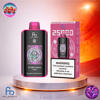Vapers Desechables - Cigarrillo electrónico - España - Fumot - Tornado - 25K - Strawberry Watermelon 25000 Caladas - Más baratos