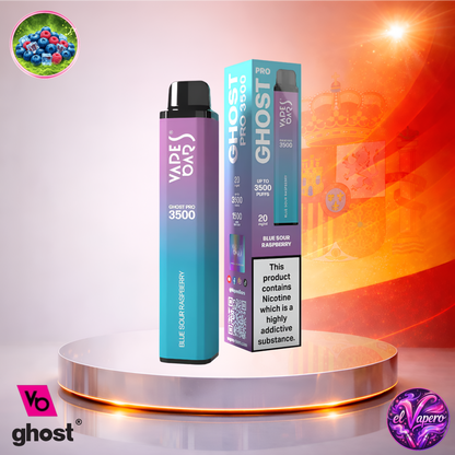 Vapers Desechables - Cigarrillo Electrónico - España - Ghost Pro 3500 - Blue Sour Raspberry 3500 Caladas - Los más baratos