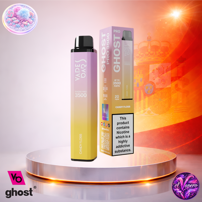 Vapers Desechables - Cigarrillo Electrónico - España - Ghost Pro 3500 - Candy Floss 3500 Caladas - Más baratos