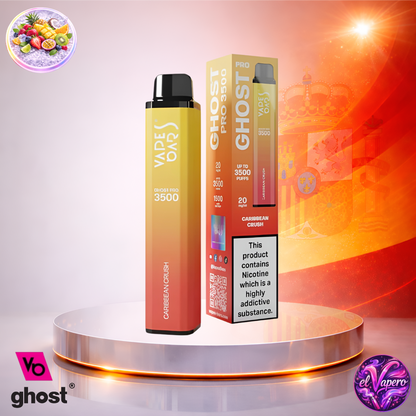 Vapers Desechables - Cigarrillo Electrónico - España - Ghost Pro 3500 - Caribeean Crush 3500 Caladas - El mejor precio