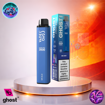 Vapers Desechables - Cigarrillo Electrónico - España - Ghost Pro 3500 - Mr Blue 3500 Caladas - Más baratos