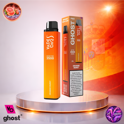Vapers Desechables - Cigarrillo Electrónico - España - Ghost Pro 3500 - Orange Burst 3500 Caladas - Más baratos