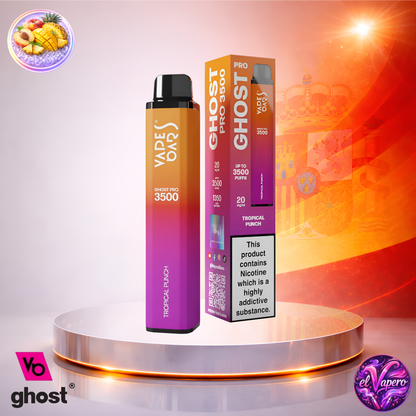 Vapers Desechables - Cigarrillo Electrónico - España - Ghost Pro 3500 - Tropical Punch 3500 Caladas - Los más baratos