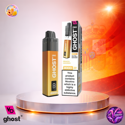 Vaper desechable Ghost Pro 8K España Piña Colada con hasta 8000 caladas y sabor tropical a piña y coco