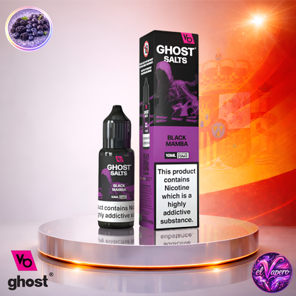 Vapers Desechables - Cigarrillo Electrónico - España - Ghost Salts - 10ml - Liquidy Black Mamba - Líquido Sal De Nicotina - Los más baratos