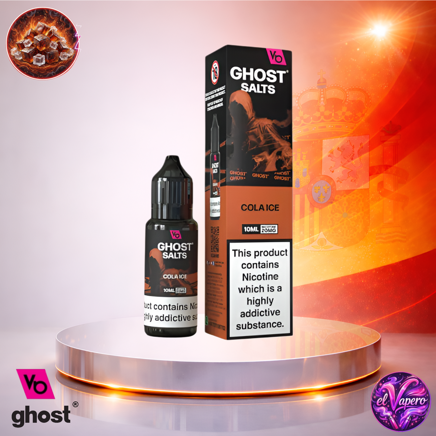 Vapers Desechables - Cigarrillo Electrónico - España - Ghost Salts - 10ml - Liquidy Cola Ice - Líquido Sal De Nicotina - Los más baratos