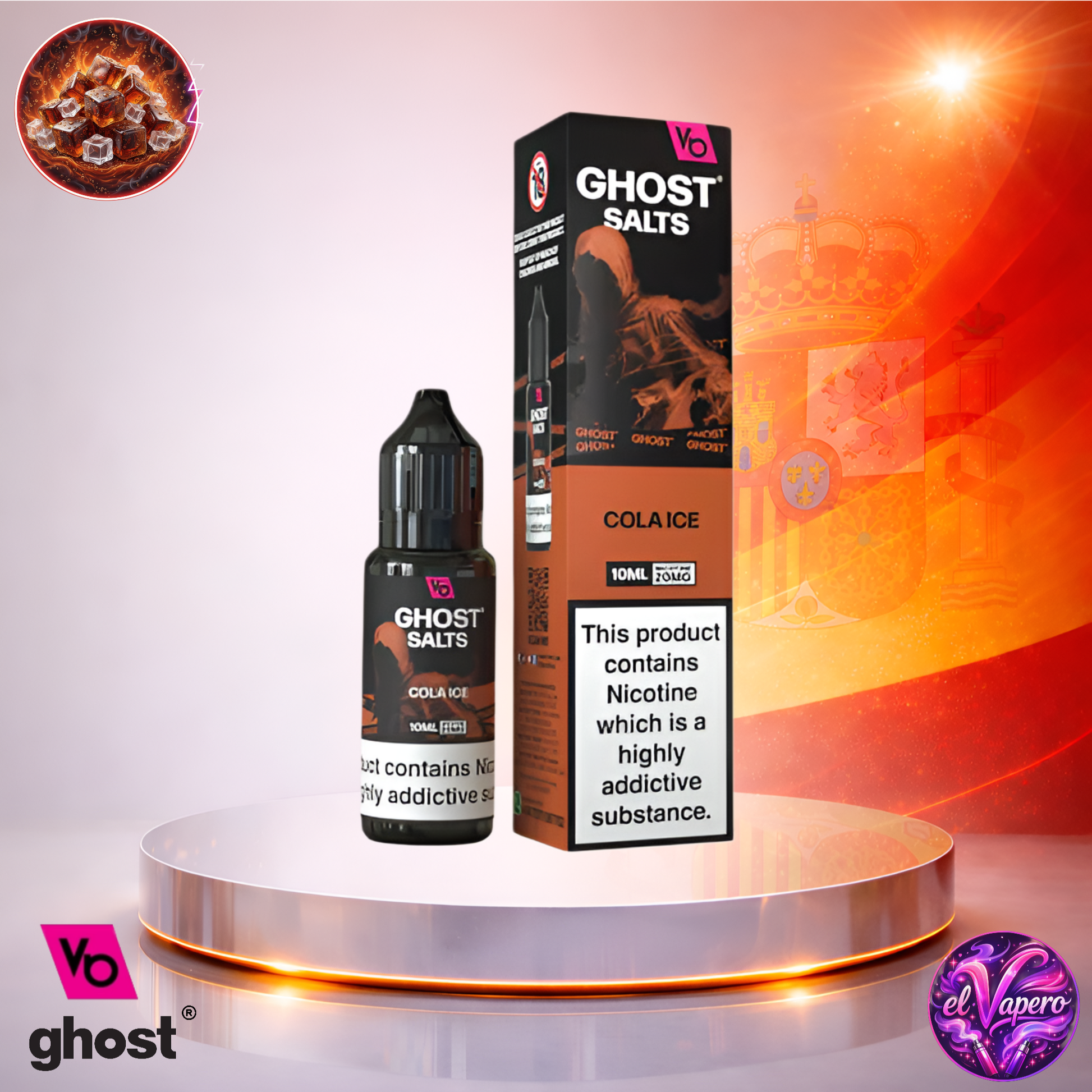 Vapers Desechables - Cigarrillo Electrónico - España - Ghost Salts - 10ml - Liquidy Cola Ice - Líquido Sal De Nicotina - Los más baratos
