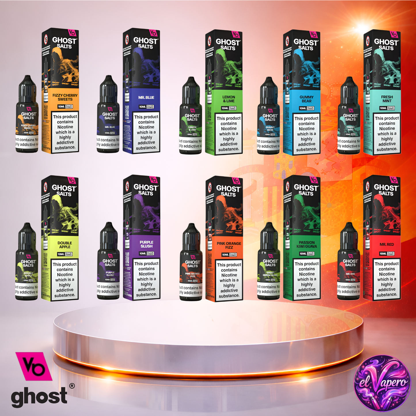 Vapers Desechables - Cigarrillo Electrónico - España - Ghost Salts - 10ml - Liquidy Sabores 2 - Líquido Sal De Nicotina - Más baratos
