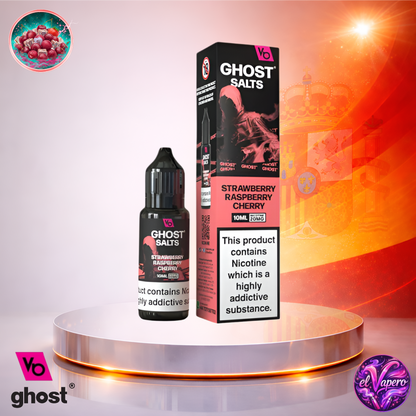 Vapers Desechables - Cigarrillo Electrónico - España - Ghost Salts - 10ml - Liquidy Strawberry Raspberry Cherry - Líquido Sal De Nicotina - Más baratos