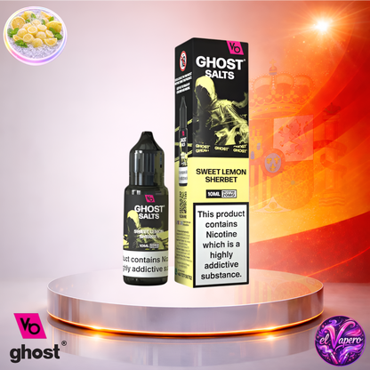 Vapers Desechables - Cigarrillo Electrónico - España - Ghost Salts - 10ml - Liquidy Sweet Lemon Sherbet - Líquido Sal De Nicotina - El mejor precio
