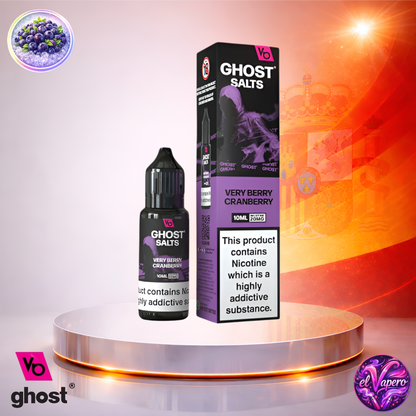 Vapers Desechables - Cigarrillo Electrónico - España - Ghost Salts - 10ml - Liquidy Very Berry Cranberry - Líquido Sal De Nicotina - Los más baratos