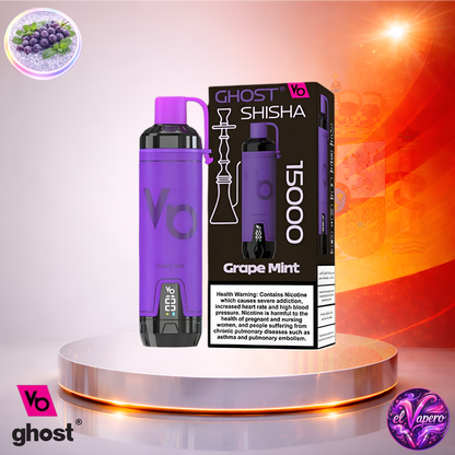Vapers Desechables - Cigarrillo Electrónico - España - Ghost - Shisha - 15K - Grape Mint 15000 Caladas - Más baratos