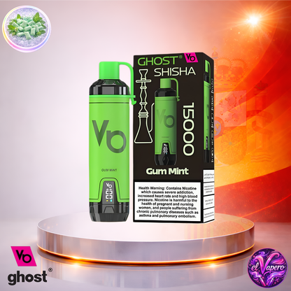 Vapers Desechables - Cigarrillo Electrónico - España - Ghost - Shisha - 15K - Gum Mint 15000 Caladas - Más baratos