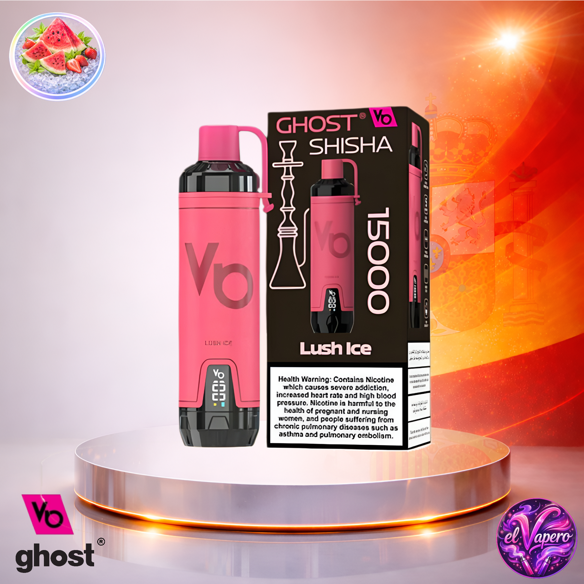 Vapers Desechables - Cigarrillo Electrónico - España - Ghost - Shisha - 15K - Lush Ice 15000 Caladas - El mejor precio