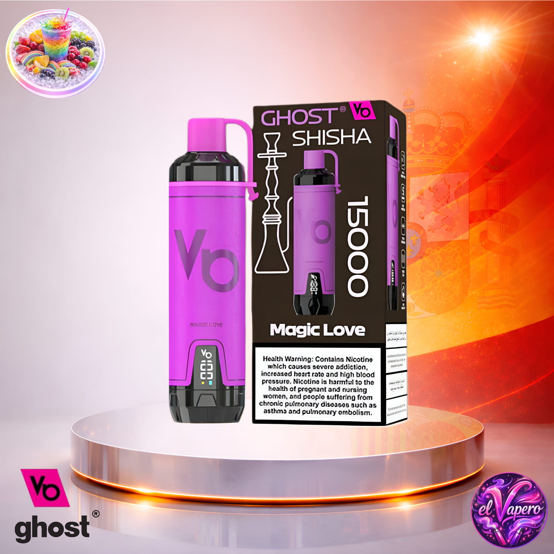 Vapers Desechables - Cigarrillo Electrónico - España - Ghost - Shisha - 15K - Magic Love 15000 Caladas - El mejor precio