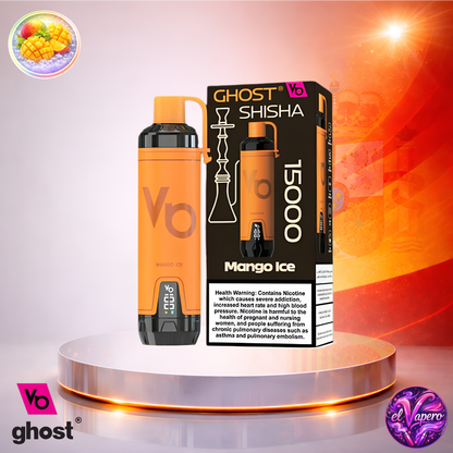 Vapers Desechables - Cigarrillo Electrónico - España - Ghost - Shisha - 15K - Mango Ice 15000 Caladas - Los más baratos