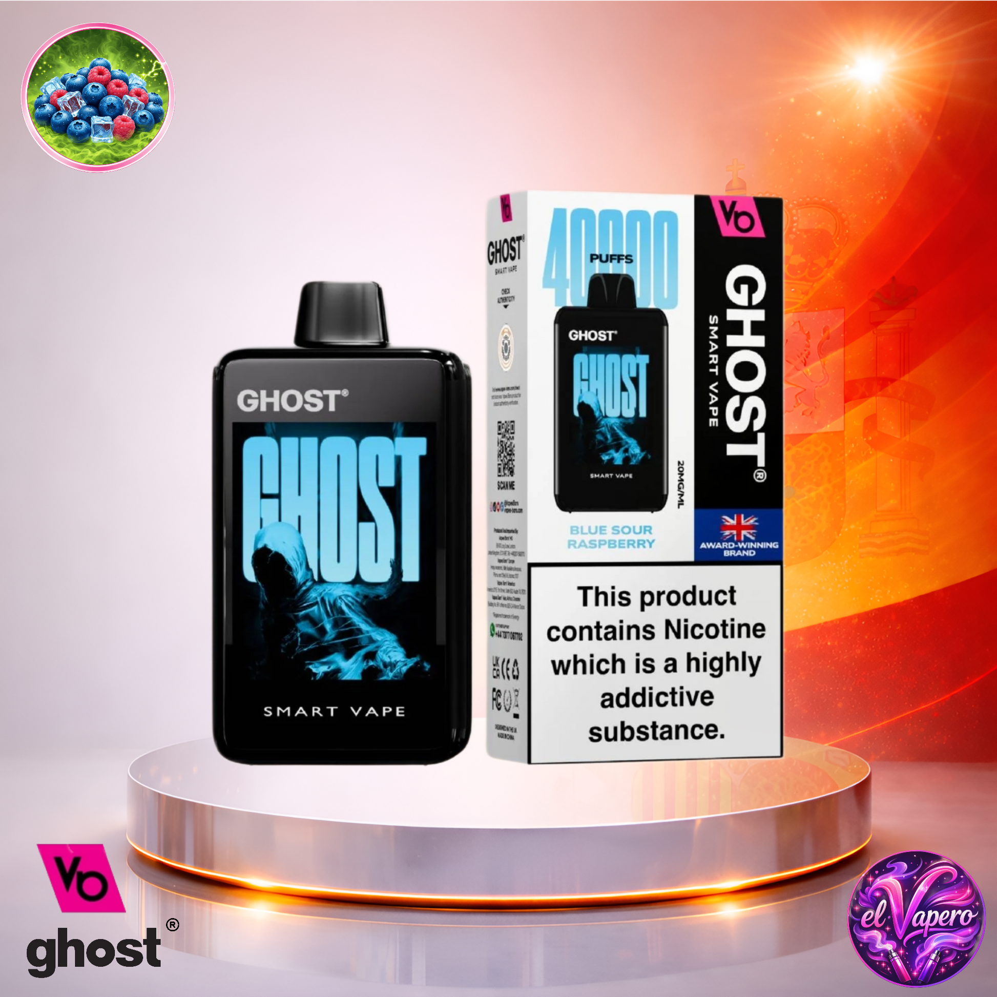 Vapers Desechables - Cigarrillo electrónico - España - Ghost - Smart Vape - 40K - Black Mamba 40000 Caladas - Más baratos