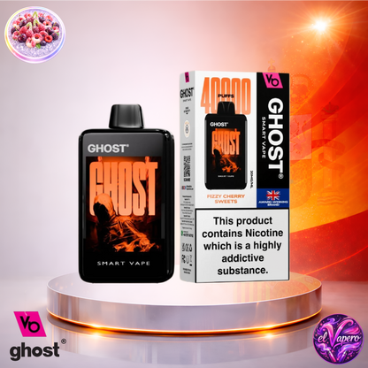 Vapers Desechables - Cigarrillo electrónico - España - Ghost - Smart Vape - 40K - Fizzy Cherry Sweets 40000 Caladas - Más baratos