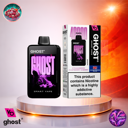 Vapers Desechables - Cigarrillo electrónico - España - Ghost - Smart Vape - 40K - Strawberry Raspberry Cherry 40000 Caladas - El mejor precio